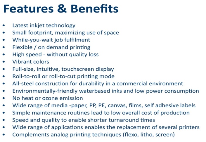 features and benefits